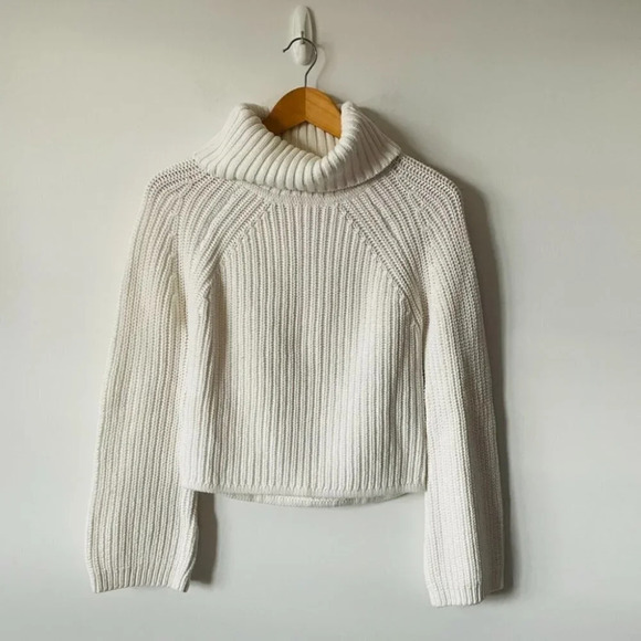 Maison Cinqcent  Knit Turtleneck Sweater Cotton Off White Size Medium - Picture 2 of 7